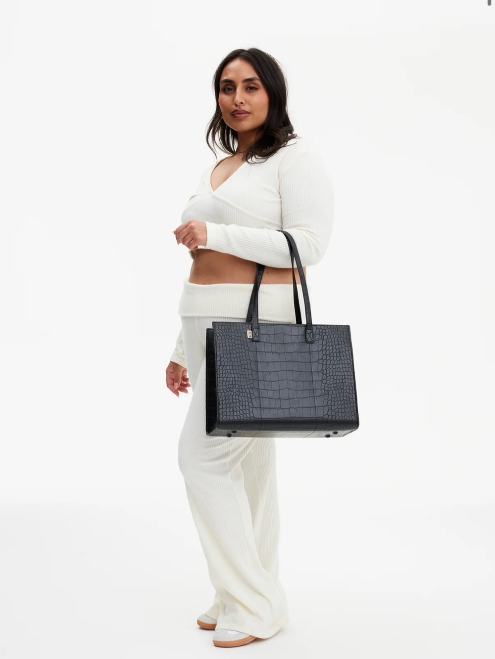 BÉIS Work Tote – Black Croc (Standard Size) - Picture 2 of 6